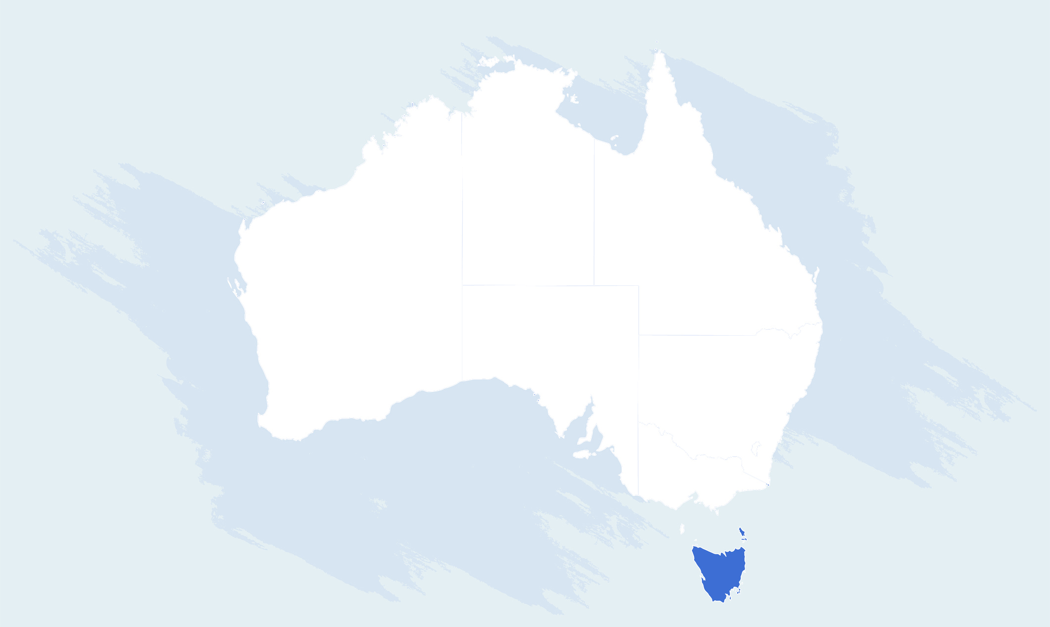 Map of AU highlighting Tasmania | Australia Logistics Company | Tasman Logistics Services